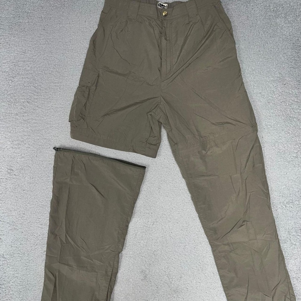 Campmor Hiking Pants Men's Sz M Army Green Convertible Zip Off Legs Cargo Gorp